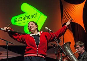 Erika Stucky with Bubbles & Bangs at the opening of jazzahead! in Bremen (c) Ingo Wagner/Messe Bremen